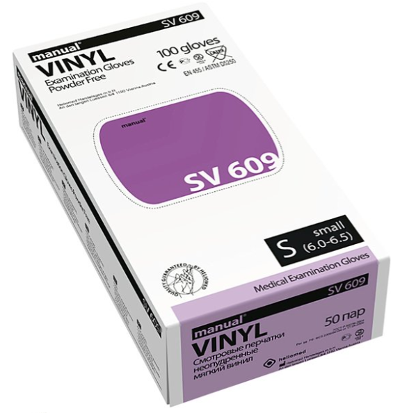Einmalhandschuhe Manual Vinyl SV 609, puderfrei, Größe XL, 100 Stück