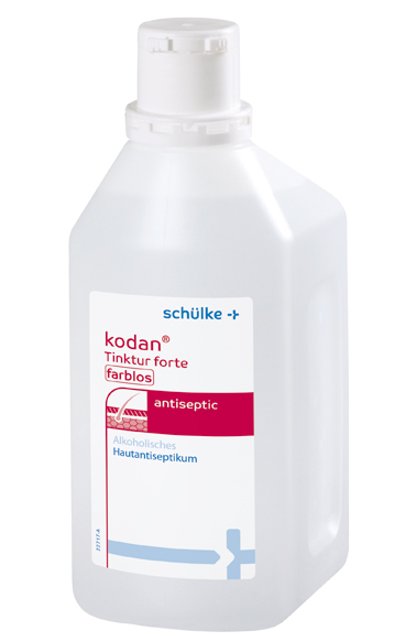 Desinfektionsmittel Haut, Alkoholisches Hautantiseptikum kodan®, Tinktur forte, farblos, 1.000 ml