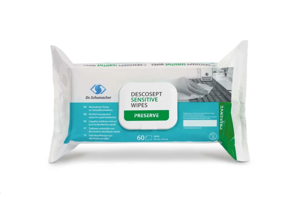 Desinfektionstücher Descosept Sensitive Wipes, 20 x 22 cm, 60 Tücher