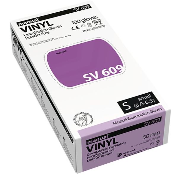 Einmalhandschuhe Manual Vinyl SV 609, puderfrei, Größe L, 100 Stück
