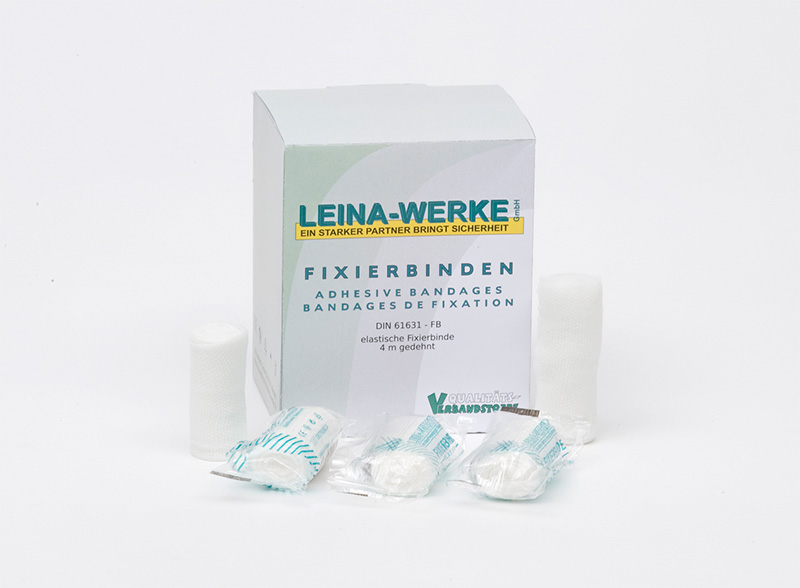 Fixierbinde elastisch, LEINA-WERKE, 8 cm x 4 m, gedehnt, einzeln